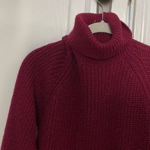 American Eagle Maroon Turtleneck Sweater Dress